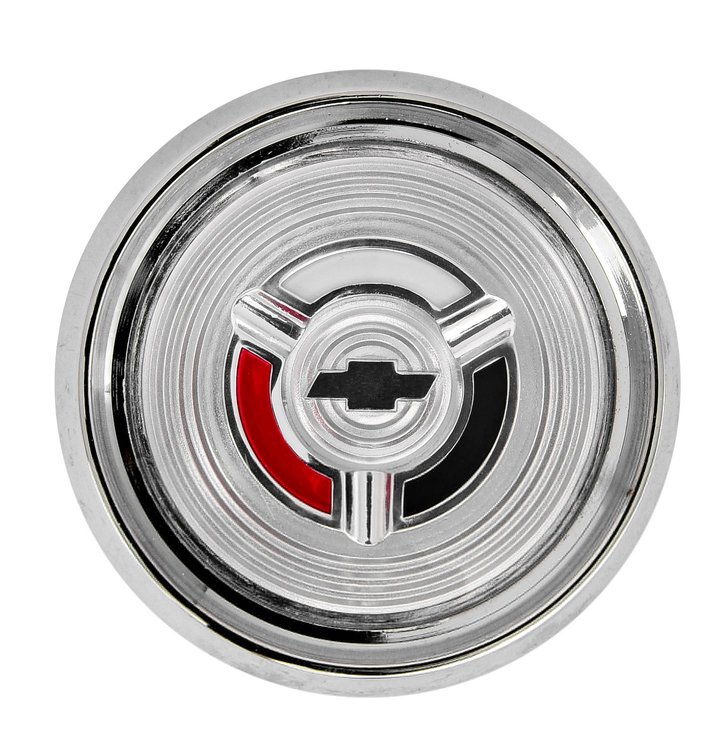 Steering Wheel Horn Button Cap for Select 1964 Chevrolet Models w/OEM 2-Spoke Wood Steering Wheel