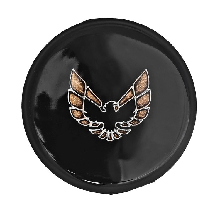 Steering Wheel Horn Cap Insert for 1970-1981 Pontiac Firebird Trans AM and Formula Models [Black w/TA Gold Bird Emblem]