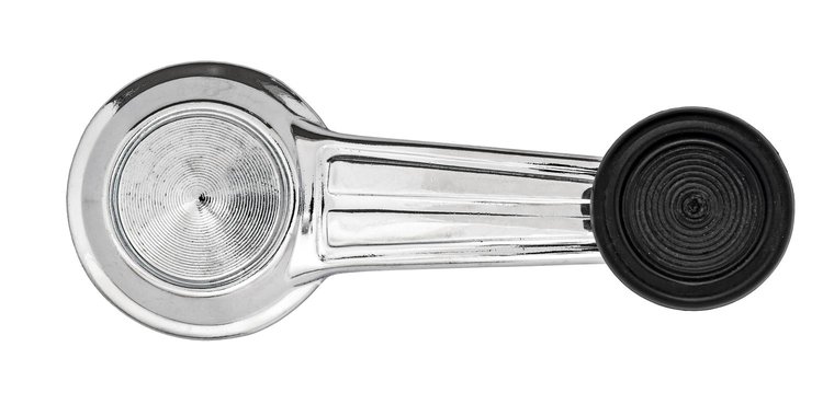 Window Crank Handle - Riveted Design for Select 1968-1977 GM Cars & Trucks [Black Knob]