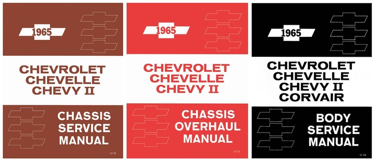 Chassis and Body Service Manual Set for 1965 Chevrolet Full Sze, Chevelle, El Camino, Malibu and Chevy II