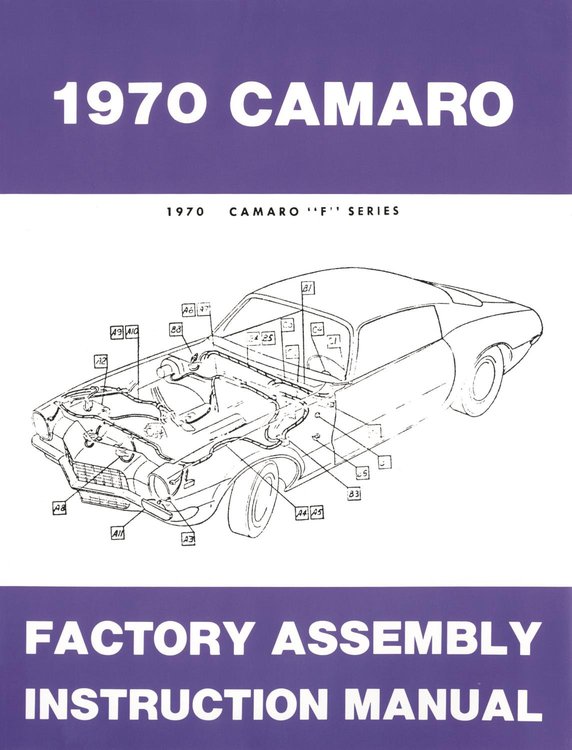 Factory Assembly Instruction Manual for 1970 Chevrolet Camaro