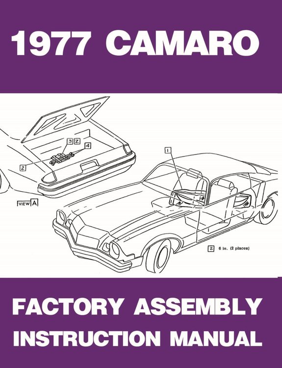 Factory Assembly Instruction Manual for 1977 Chevrolet Camaro