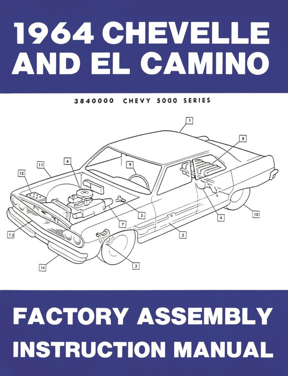 Factory Assembly Instruction Manual for 1964 Chevrolet Chevelle, El Camino and Malibu