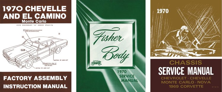 Shop Manual Set for 1970 Chevrolet Chevelle, El Camino and Monte Carlo