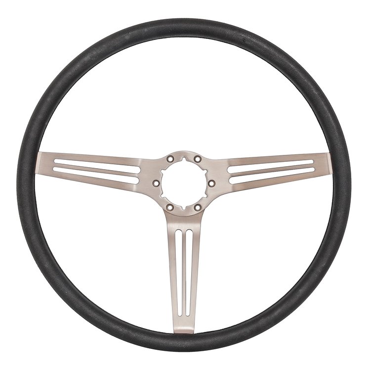3-Spoke Comfort Grip Steering Wheel w/Banjo Spokes Fits Select 1960-1975 Chevy and GMC Trucks and 1969-1972 GM Cars [Black Grip]
