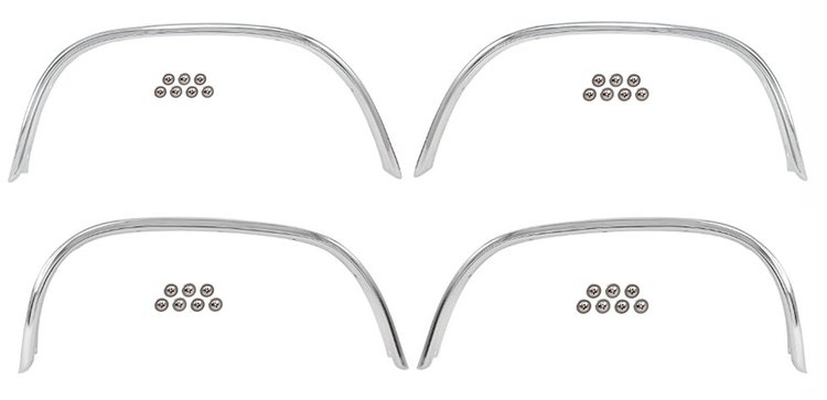 Front and Rear Wheel Well Molding Kit for 1980-1983 Ford F-100, 1980-1986 Ford Bronco, F-150, F-250, F-350
