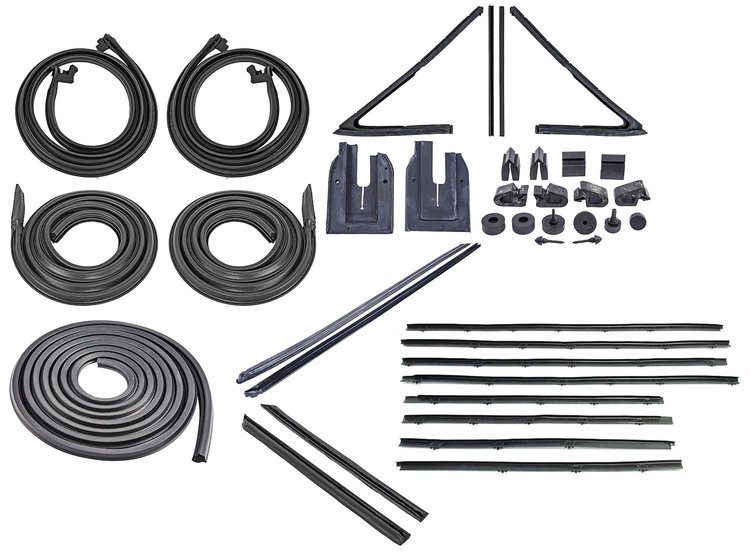 Weatherstrip w/Reproduction Felts Kit for 1964 Chevy Chevelle 2-Door Hardtop