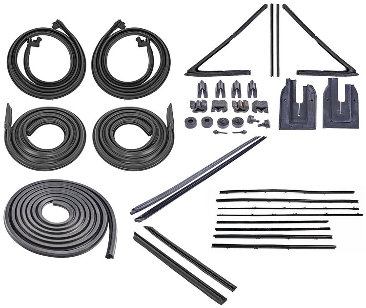 Weatherstrip w/Reproduction Felts Kit for 1965 Chevy Chevelle 2-Door Hardtop