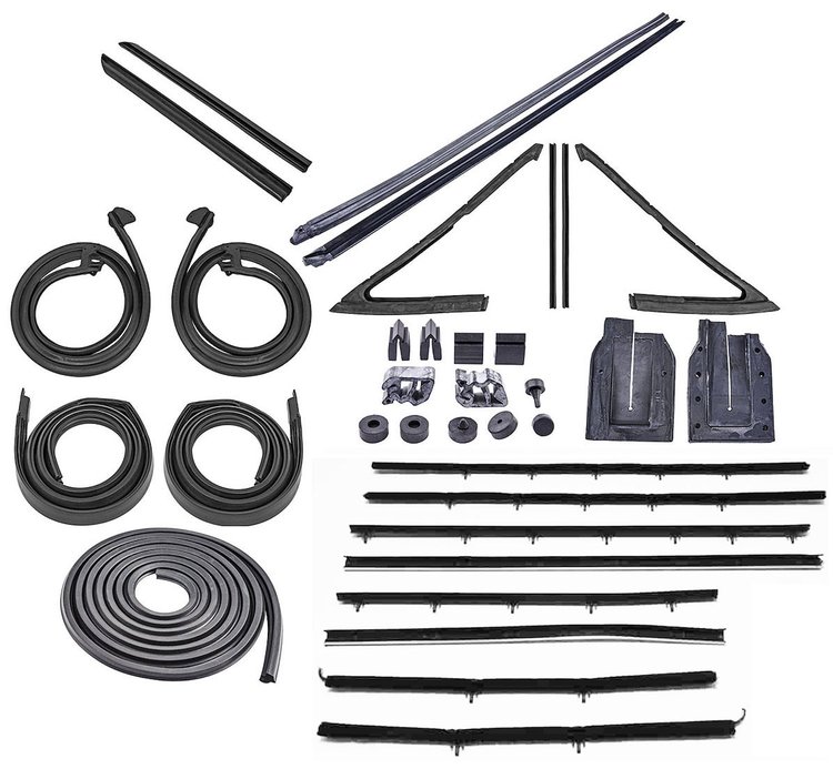 Weatherstrip w/Authentic OE Felts Kit for 1966 Chevy Chevelle 2-Door Hardtop