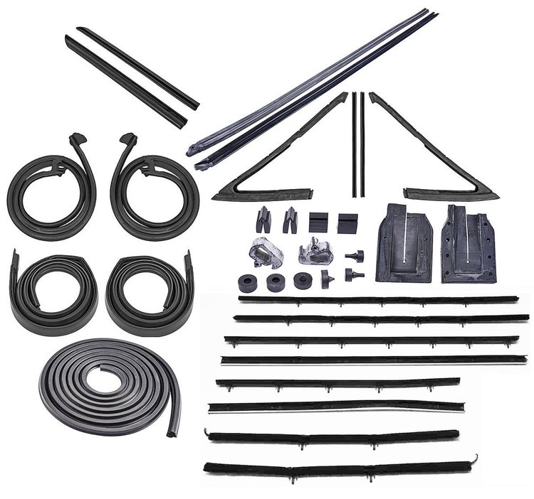 Weatherstrip w/Authentic OE Felts Kit for 1967 Chevy Chevelle 2-Door Hardtop