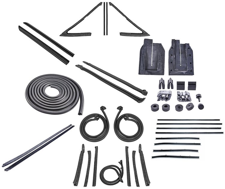 Weatherstrip w/Reproduction Felts Kit for 1966 Chevy Chevelle Convertible