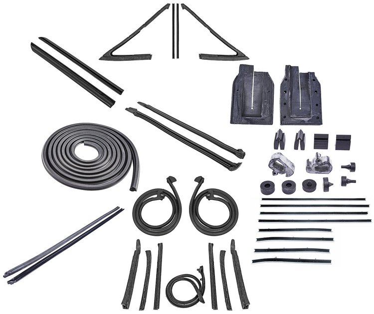 Weatherstrip w/Reproduction Felts Kit for 1967 Chevy Chevelle Convertible