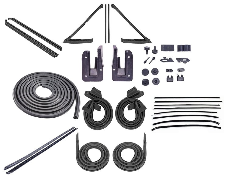Weatherstrip w/Reproduction Felts Kit for 1968 Chevy Chevelle 2-Door Hardtop
