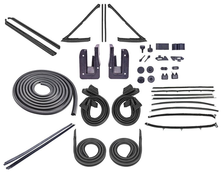 Weatherstrip w/Authentic OE Felts Kit for 1968 Chevy Chevelle 2-Door Hardtop