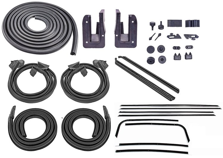 Weatherstrip w/Reproduction Felts Kit for 1970-1972 Chevy Chevelle 2-Door Hardtop