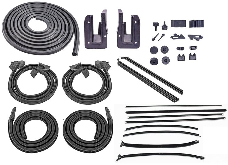 Weatherstrip w/Authentic OE Felts Kit for 1969 Chevy Chevelle 2-Door Hardtop