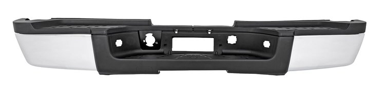 Rear Step Bumper for 2007-2010 Chevrolet Silverado & GMC Sierra 3500HD Dually Rear Trucks, w/out Backup Sensor Holes [Chrome]
