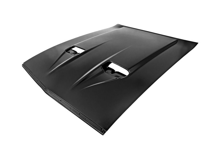 OE-Style Hood for 1971-1973 Ford Mustang w/ Dual Scoop Cutouts [Steel]