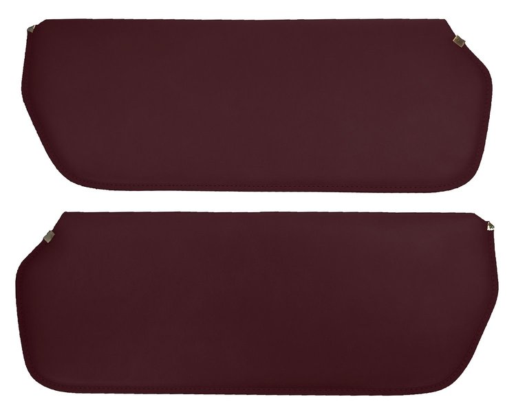 Sun Visors for 1973-1987 Chevrolet/GMC Truck, Suburban, Blazer, K5 Blazer, Jimmy [Non-Perforated Vinyl, Dark Red]