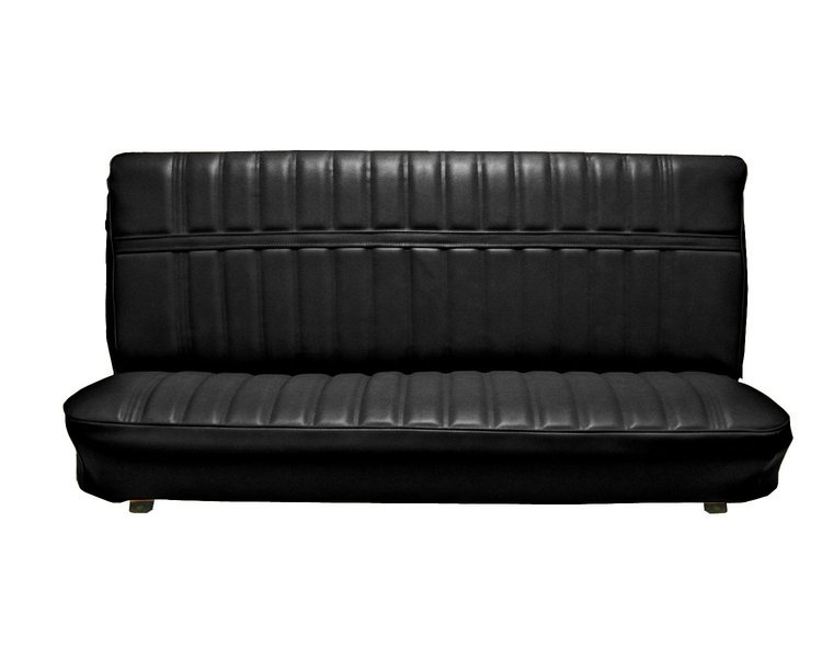 Front Bench Seat Upholstery for 1973-1980 Chevrolet/GMC Standard Cab Truck [Madrid Grain, Black]