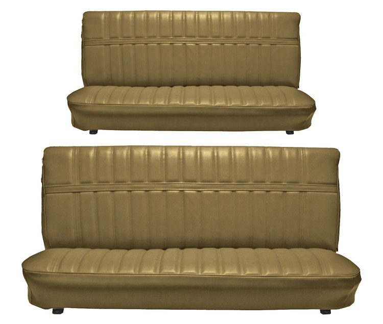 Front and Rear Bench Seat Upholstery for 1973-1980 Chevrolet/GMC Crew Cab Truck [Madrid Grain, Palomino]