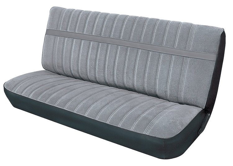 Front Bench Seat Upholstery for 1973-1980 Chevrolet/GMC Crew Cab Truck [Madrid Grain/Regal Velour, Black/Silver]