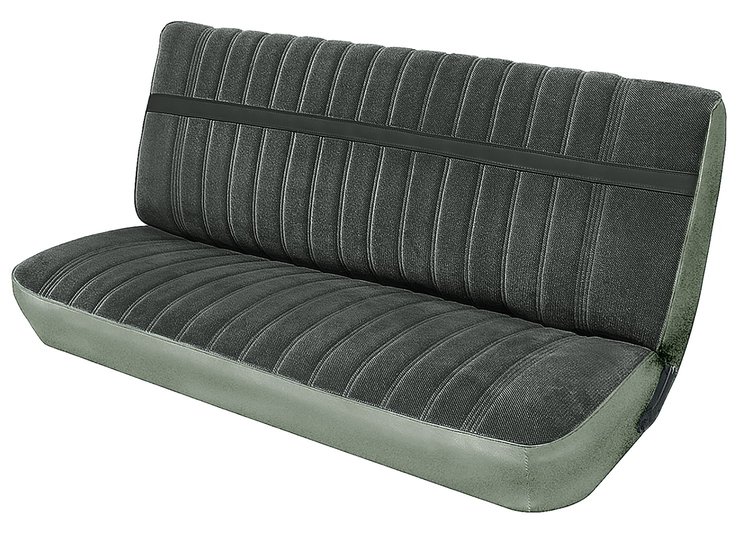 Front Bench Seat Upholstery for 1973-1980 Chevy/GMC Crew Cab Truck [Madrid Grain/Regal Velour, Medium Gray/Charcoal]