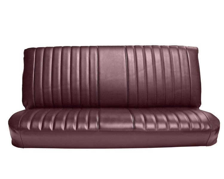 Front Bench Seat Upholstery for 1981-1987 Chevrolet/GMC Standard/Crew Cab Truck [Madrid Grain Vinyl, With Pleats, Maroon]