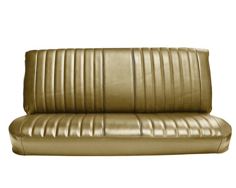 Front Bench Seat Upholstery for 1981-1987 Chevrolet/GMC Standard/Crew Cab Truck [Madrid Grain Vinyl, With Pleats, Palomino]