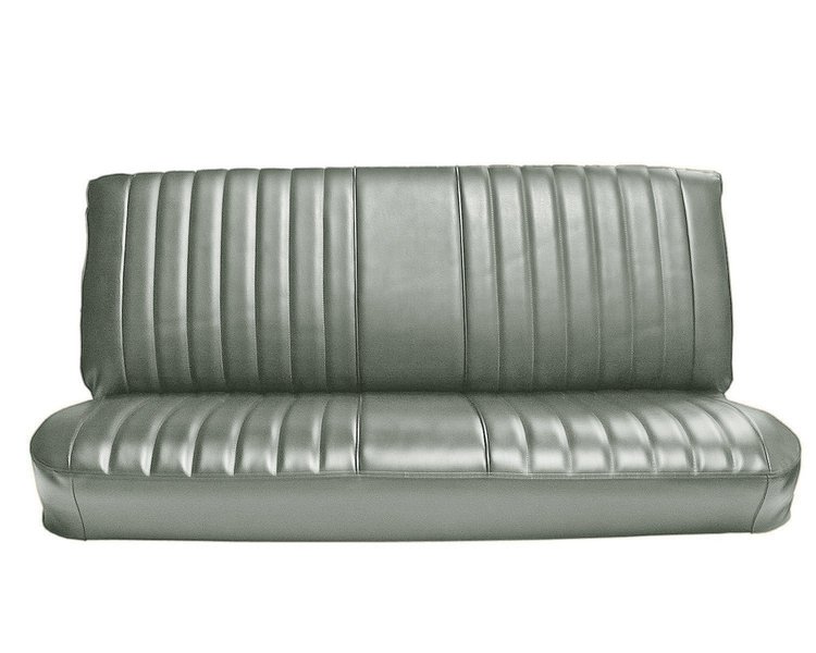 Front Bench Seat Upholstery for 1981-1987 Chevrolet/GMC Standard/Crew Cab Truck [Madrid Grain Vinyl, With Pleats, Light Gray]