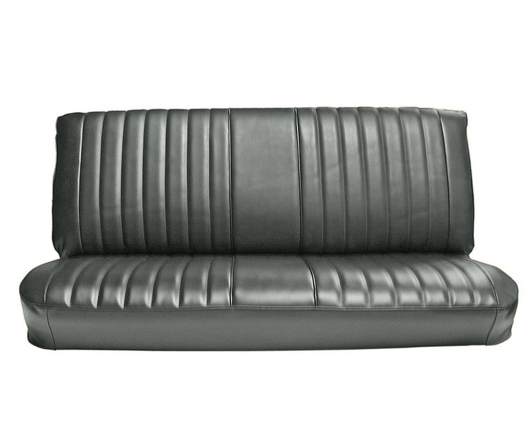 Front Bench Seat Upholstery for 1981-1987 Chevrolet/GMC Standard/Crew Cab Truck [Madrid Grain Vinyl, With Pleats, Charcoal]