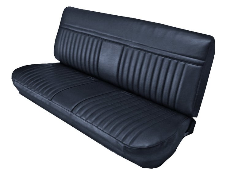 Front Bench Seat Upholstery for 1981-1987 Chevrolet/GMC Standard/Crew Cab Truck [Madrid Grain Vinyl, Navy Blue]