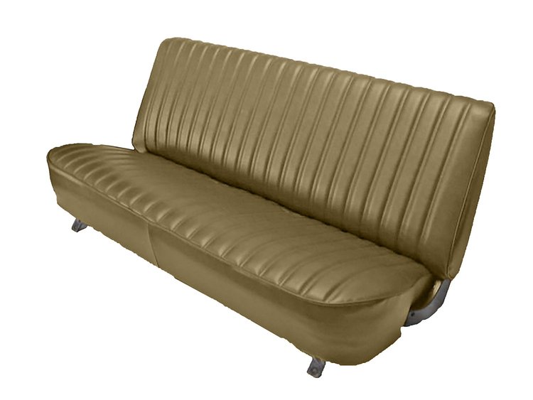 Front Bench Seat Upholstery for 1981-1987 Chevrolet/GMC Standard/Front Crew Cab Truck [Seat Belt Cutouts, Madrid, Palomino]