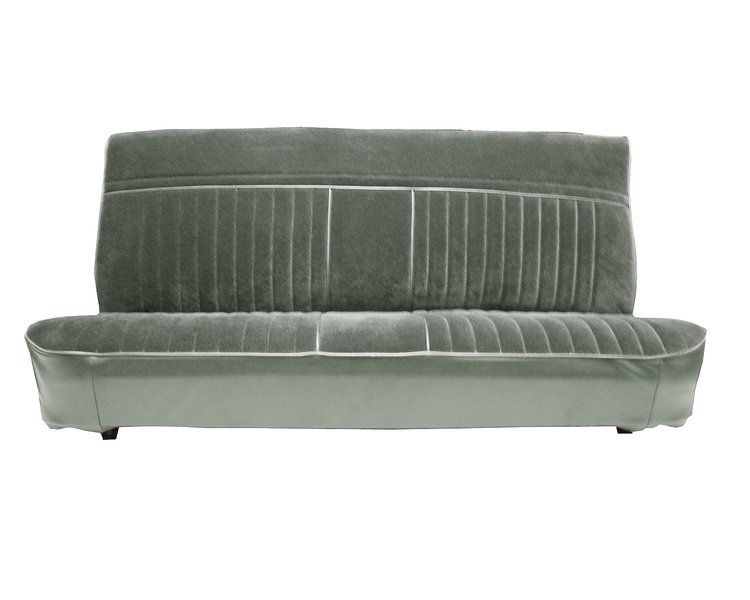 Front Bench Seat Upholstery for 1981-1987 Chevy/GMC Standard/Crew Cab Truck [Medium Gray Madrid, Smooth Pleats, Charcoal Velour]