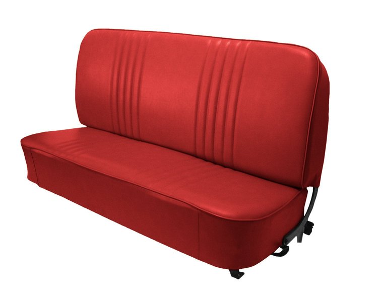 Bench Seat Upholstery for 1955 (2nd Series)-1959 Chevrolet/GMC Standard Cab Truck [With Pleats, Red]
