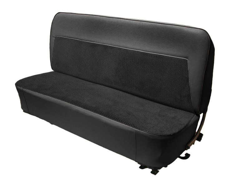 Bench Seat Upholstery for 1955 (2nd Series)-1959 Chevrolet/GMC Standard Cab Truck [Cameo Style, Black/Black]