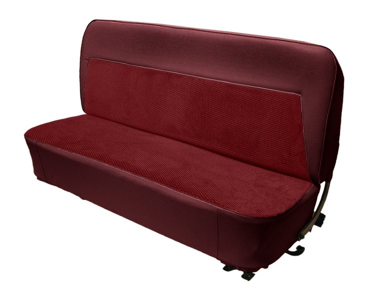 Bench Seat Upholstery for 1955 (2nd Series)-1959 Chevrolet/GMC Standard Cab Truck [Cameo Style, Torch Red/Red]