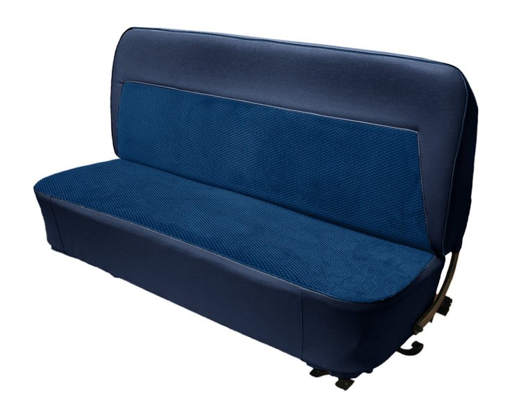 Bench Seat Upholstery for 1955 (2nd Series)-1959 Chevrolet/GMC Standard Cab Truck [Cameo Style, Caribbean Blue/Navy Blue]