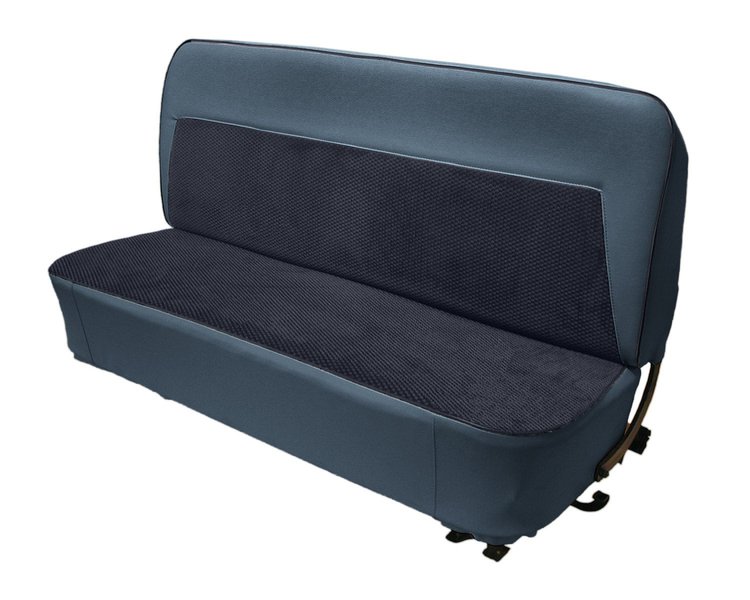 Bench Seat Upholstery for 1955 (2nd Series)-1959 Chevrolet/GMC Standard Cab Truck [Cameo Style, Royal Blue/Medium Blue]
