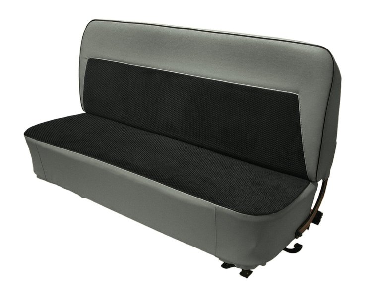 Bench Seat Upholstery for 1955 (2nd Series)-1959 Chevrolet/GMC Standard Cab Truck [Cameo Style, Dark Charcoal/Medium Gray]