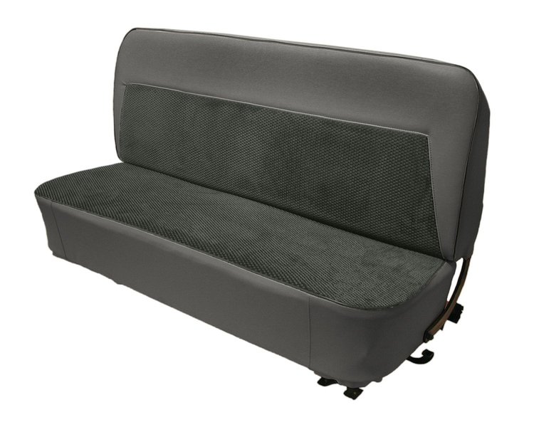 Bench Seat Upholstery for 1955 (2nd Series)-1959 Chevrolet/GMC Standard Cab Truck [Cameo Style, Light Charcoal/Charcoal]