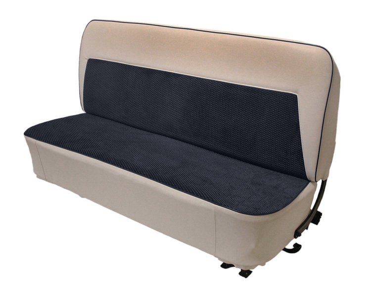 Bench Seat Upholstery for 1955 (2nd Series)-1959 Chevrolet/GMC Standard Cab Truck [Cameo Style, Royal Blue/White]