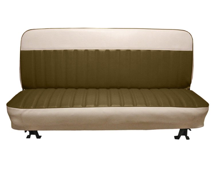 Bench Seat Upholstery for 1960-1966 Chevrolet/GMC Standard Cab Truck [With Pleats, Palomino/White]