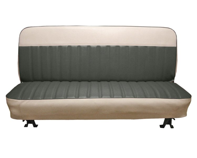 Bench Seat Upholstery for 1960-1966 Chevrolet/GMC Standard Cab Truck [With Pleats, Medium Gray/White]