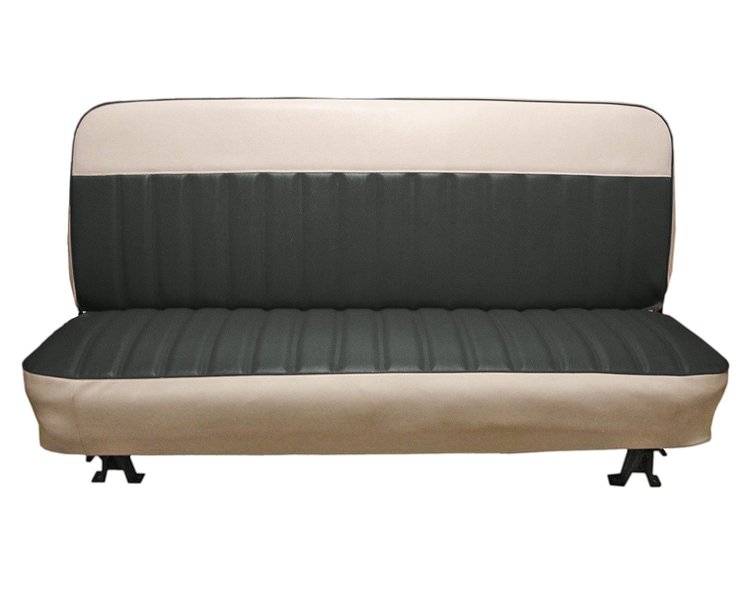 Bench Seat Upholstery for 1960-1966 Chevrolet/GMC Standard Cab Truck [With Pleats, Charcoal/White]
