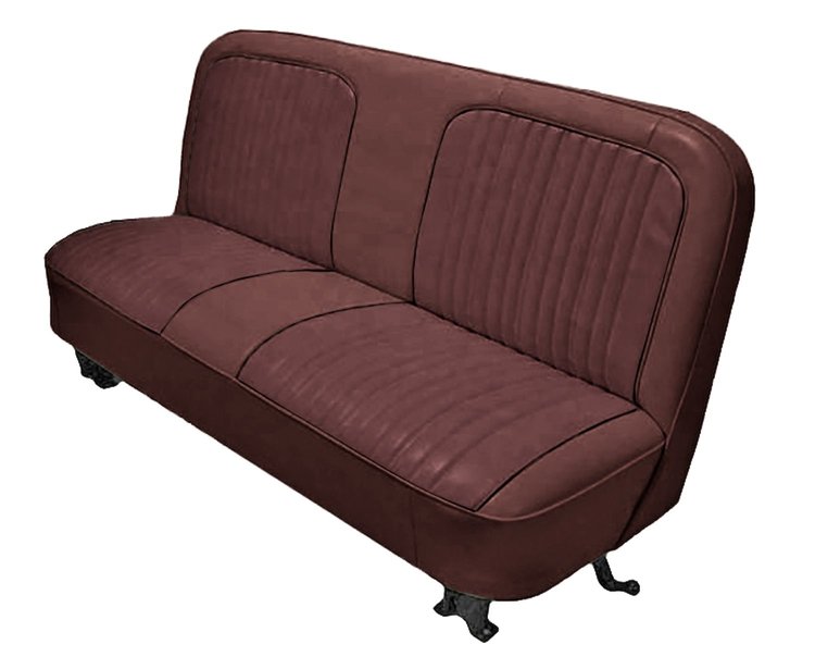 Bench Seat Upholstery with Open Backrest for 1967-1972 Chevrolet/GMC Standard Cab Truck [Maroon Madrid/Maroon Oxen]