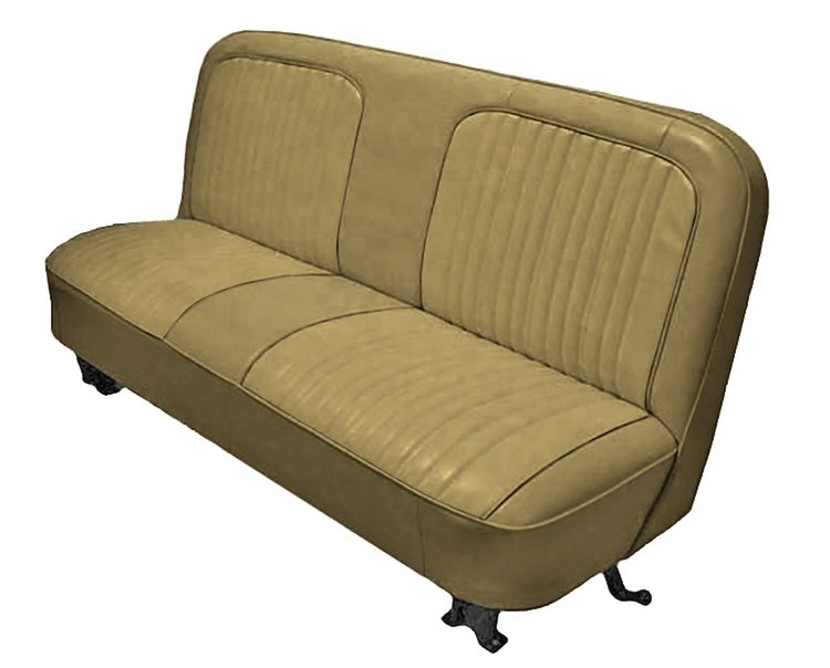 Bench Seat Upholstery with Open Backrest for 1967-1972 Chevrolet/GMC Standard Cab Truck [Palomino Madrid/Light Buckskin Oxen]