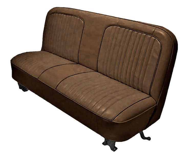 Bench Seat Upholstery with Open Backrest for 1967-1972 Chevrolet/GMC Standard Cab Truck [Dark Saddle Madrid/Dark Brown Oxen]