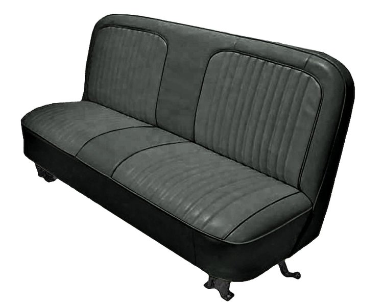 Bench Seat Upholstery with Open Backrest for 1967-1972 Chevrolet/GMC Standard Cab Truck [Charcoal Sierra/Charcoal Gray Oxen]