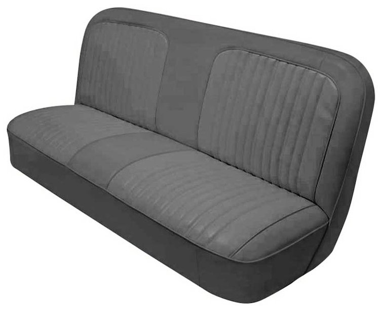 Bench Seat Upholstery with Open Backrest for 1967-1972 Chevrolet/GMC Standard Cab Truck [Charcoal Sierra/Charcoal Regal Velour]